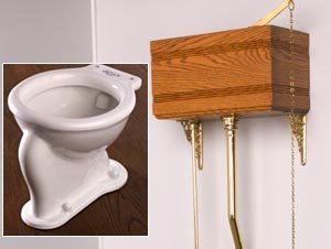 Buy Mortised High Tank Toilet – Traditional Bowl – Lacquered Brass