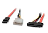 Syba SY-CAB40004 Molex 4-Pin to 15-Pin SATA Power Cable and SATA Data Cable (14 Inches)