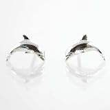 Little Sterling Silver Dolphin Stud Earrings, #11080