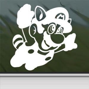 Mario White Sticker Decal Car Window Wall Macbook Notebook Laptop Sticker Decal