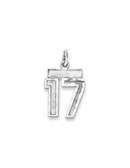 The Varsity Small Diamond Cut Sterling Silver Pendant Number 17