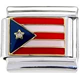 Puerto Rico Flag Italian Charm