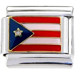 Puerto Rico Flag Italian Charm