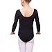 Arshiner Kids Girl's Classics Long Sleeve Camisole Leotard , Black 14(Age for 7-8Y )