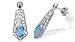 Jewelry : Oval Turquoise Bead Filigree Drop Earrings Sterling Silver