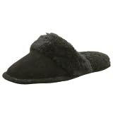 Jacques Levine Womens Sophie Suede/Shearling Scuff Slipper