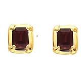 14K Yellow Gold Mozambique Garnet Earrings