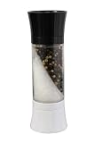 KitchenArt 80305 Dual Ended Salt and Pepper Grinder, Black and White