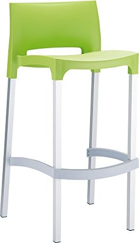 Clear Chair Store 035LG Gio Indoor and Outdoor Stacking Bar Stool (Set of 4), Light Green