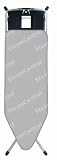 Brabantia Aqua Bowl Steam Control Ironing Board, Size C, 124 x 45cm, 25mm Metallic Grey Frame, Grey Cover