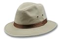 Dorfman Pacific Men's 1 Piece Canvas Leather Trim Safari Hat