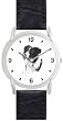 BORDER COLLIE DOG (MS) - WATCHBUDDY&reg; DELUXE SILVER TONE WATCH - Black Strap - Small Size (Standard Women's Size)