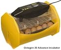 Octagon 20 Advance - digital menu driven incubator calibrated from factory with digital temperature and humidity readout but also high and low temperature alarm; comes with the autoturn cradle
