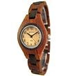 Tense Wood Watch - Solid Sandalwood Two Tone Ladies Round Bracelet Watch Dark/Light L7509SD