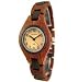 Tense Wood Watch - Solid Sandalwood Two Tone Ladies Round Bracelet Watch Dark/Light L7509SD
