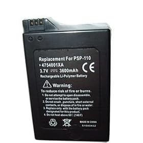 HQRP Battery Replacement Ly-Polymer Battery for SONY Playstation Portable Gaming Console (PSP-110 PSP110) System + Cover