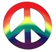 Peace Sign 4-inch Magnet - Rainbow
