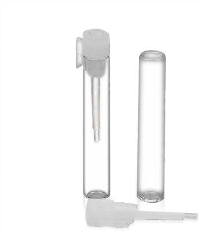 1/32 oz Clear Glass Vial Bottle with White Stoppers (8mm x 45mm) (100 pieces)