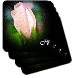 Joy Inspirational Flower - Set Of 4 Coasters - Soft