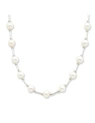 Sterling Silver 6-6?Mm White Freshwater Cultured Pearl Necklace
