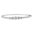 14K White Gold Diamond Bangle Bracelet - 1.50 Ct.