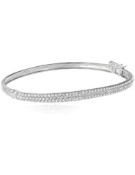 Sterling Silver Swarovski Zirconia Bangle Bracelet, 7.5"