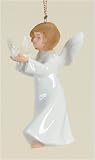 Pack of 2 Holiday Traditions Porcelain Angel of Peace Christmas Ornaments