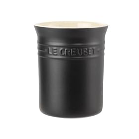 Le Creuset Stoneware Small Utensil Jar, 1.1 Litre, Satin Black (Matt Black Finish)