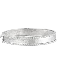 CleverEves 18Kt White Gold Bangle Hammer Finished