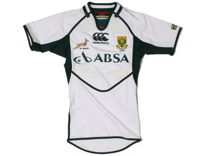 South Africa Alternate 2011/12 Test S/S Rugby Shirt Bottle White/Green - size S South Africa Alternate 2011/12 Test S/S Rugby Shirt Bottle White/Green - size S