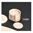 Evco International 74508 Champagne Marble 7 Pc. Coaster Set - 4 in. Diameter