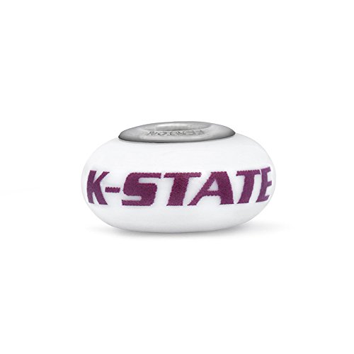 Kansas State University Wildcats Fenton Glass Bead Fits Most European Style Charm Bracelets