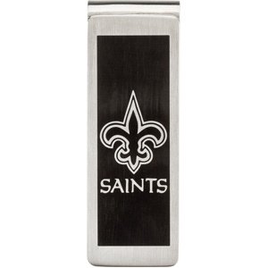 24641 Stainless Steel 57.50Mm X 19.75Mm Polished New Orleans Saints Team Name & Logo Money Clip