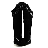 Bamboo Sunkiss01 Thigh-High Boots Black Suede
