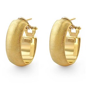14k Yellow Gold Hoop Omega Back Earrings
