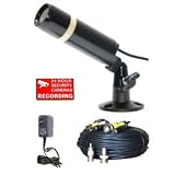 VideoSecu Weatherproof Home Security Camera with Power Supply and Video Power Cable BBC