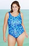 Sea Glass Plus Size Keyhole Back Swimsuit - Women's Swimsuit Plus Size Swimsuits