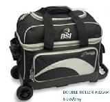 BSI Black 2 Ball Roller Bowling Bag Black/gray