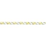 14K Two Tone Gold Fancy Link Bracelet 8