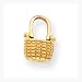 14k Polished Fishing Basket Charm - Measures 12.4x9.4mm