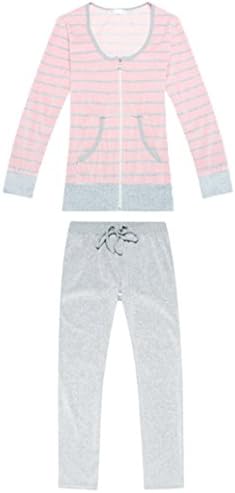 Miyang Women's Velvet Long Sleeves Sleeping Set Pajama Large Small 1358 SY1358(Pink M)