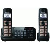 Panasonic KX-TG4742B DECT 6.0 Cordless Phone with Answering System, Black, 2 Handsets