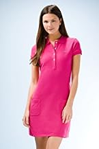 Short Sleeve Stretch Pique Polo Dress With Patch Pockets 35.5"