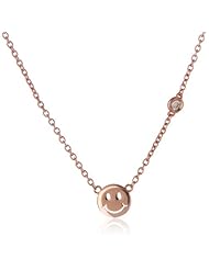 Shy by Sydney Evan Happy Face Diamond Bezel Necklace, 16.25"