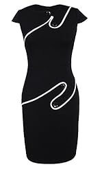 Polyester Cap Sleeves Empire   Waistline Vintage Midi Dress 