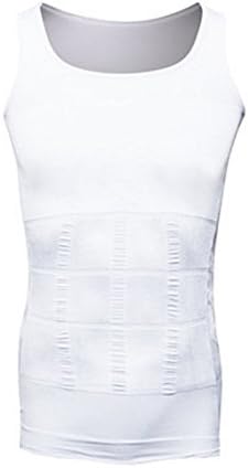 GoodShapeZ Men's Body Shaper Slimming Elastic Shirt Body Shapewear - White,L