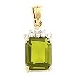 14K Yellow Gold Peridot and Diamond Pendant