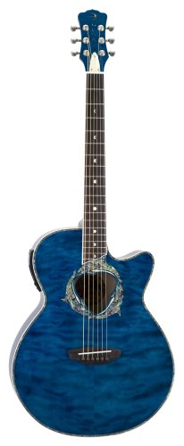 Luna Fauna Series Dolphin Cutaway Acoustic-Electric Guitar - Transparent Azure On Sale