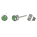 Birthday Stainless Steel Post Stud Earrings With Rhinestone (August Studs)
