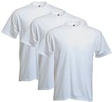 Pack of 3 - Super Premium 100% cotton Fruit Of The Loom white t-shirts